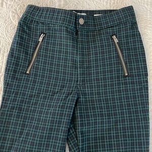 Hollister Ultra High Rise Green and Black Plaid Pants